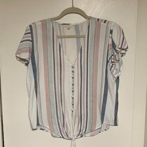 ⭐2/$20 Sim & Sam | Women's Short Sleeve Button Down Shirt Size XL